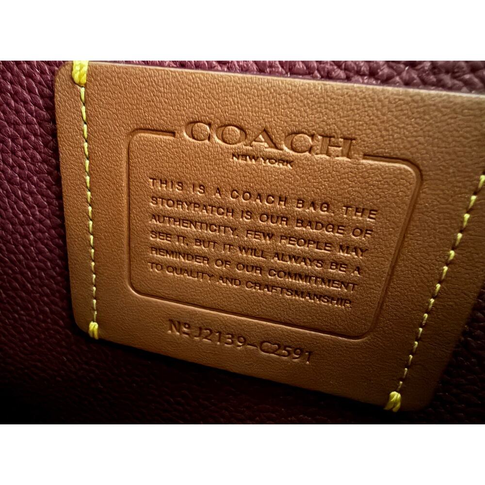 Coach Zip Top City Tote Signature Canvas Leather Trim Shoulder Purse - Picture 4 of 4